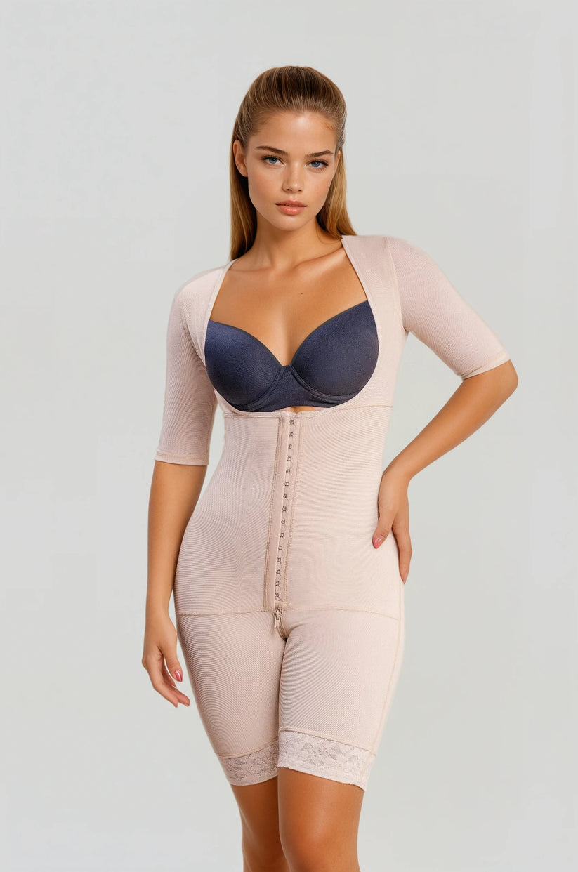 Full Body Mid thigh Shapewear with arm compression-Pos-Surgery
