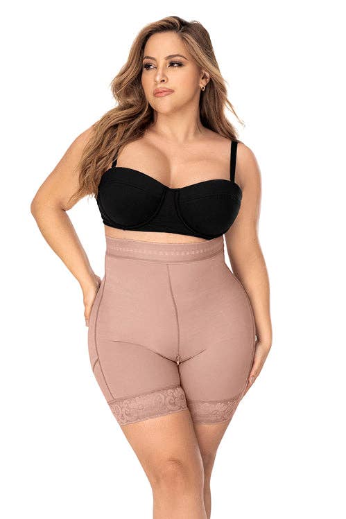 F502X High Waist "Pull On" Short Mocha