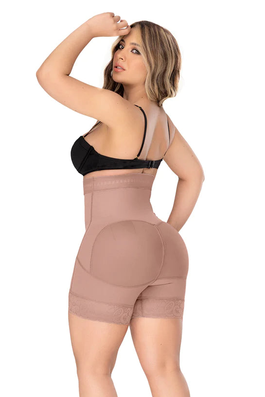 F502 High Waist "Pull On" Short Mocha