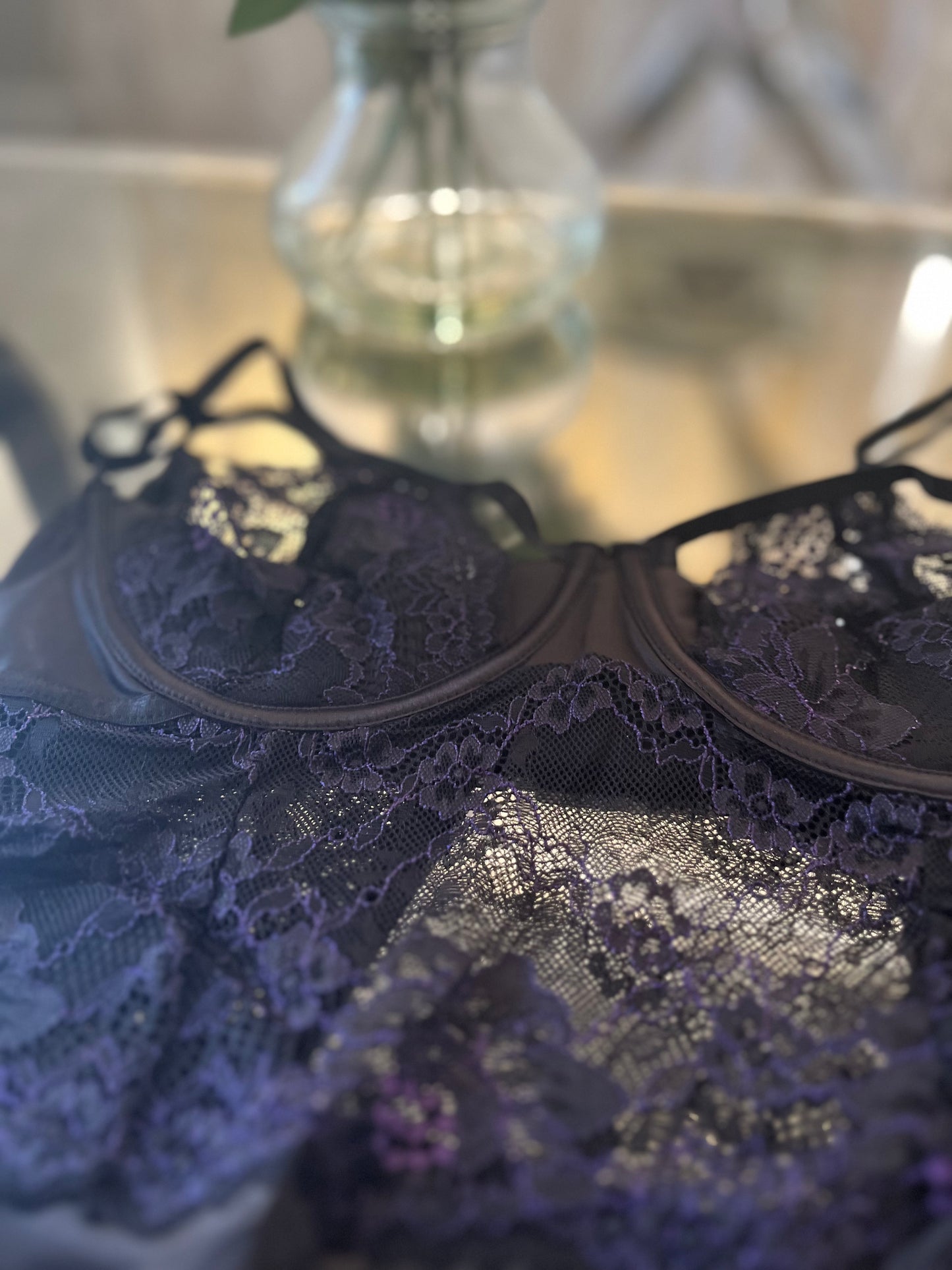 Teddy with lace overlay and Demi bra- matching thong
