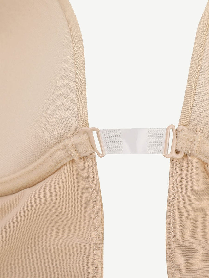 High Waist 30D Fabric Tummy Control Bodysuit with Nubuck Shoulder Straps