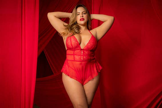 Sexy Red Romper/Babydoll-Plus Size