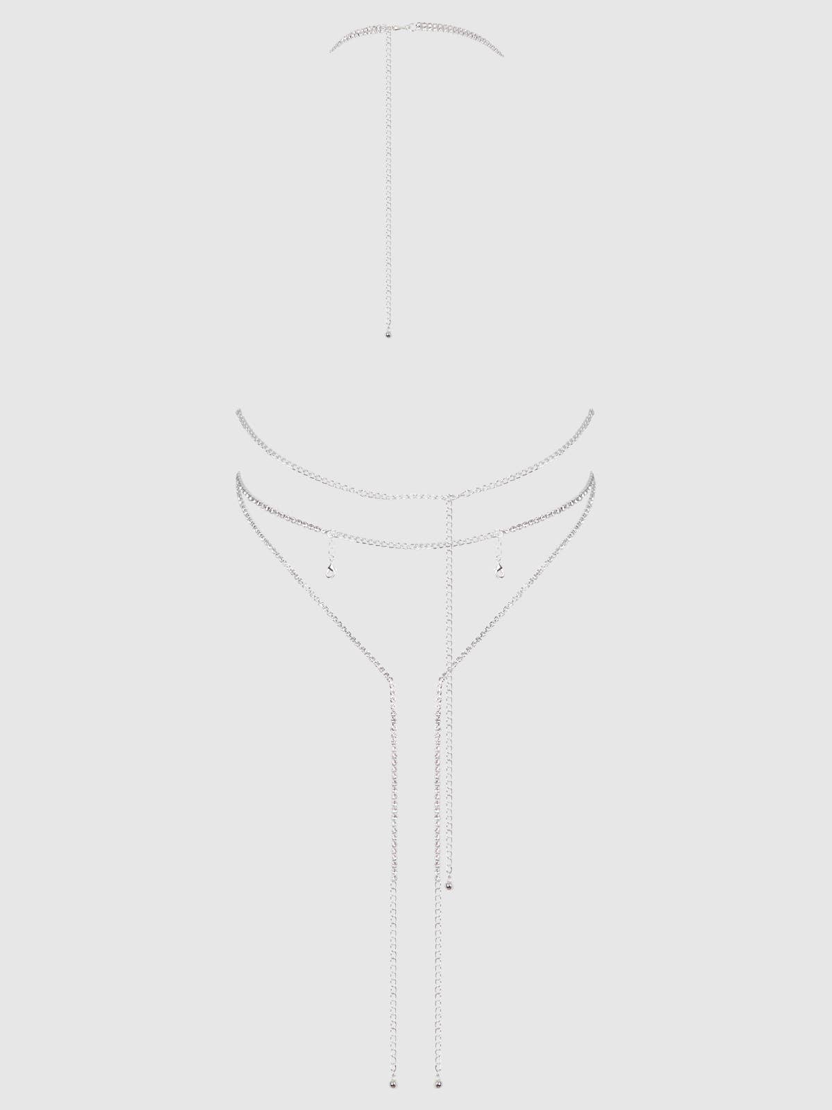 MOULIN ROUGE RHINESTONE PLUNGE & FRINGE TEDDY