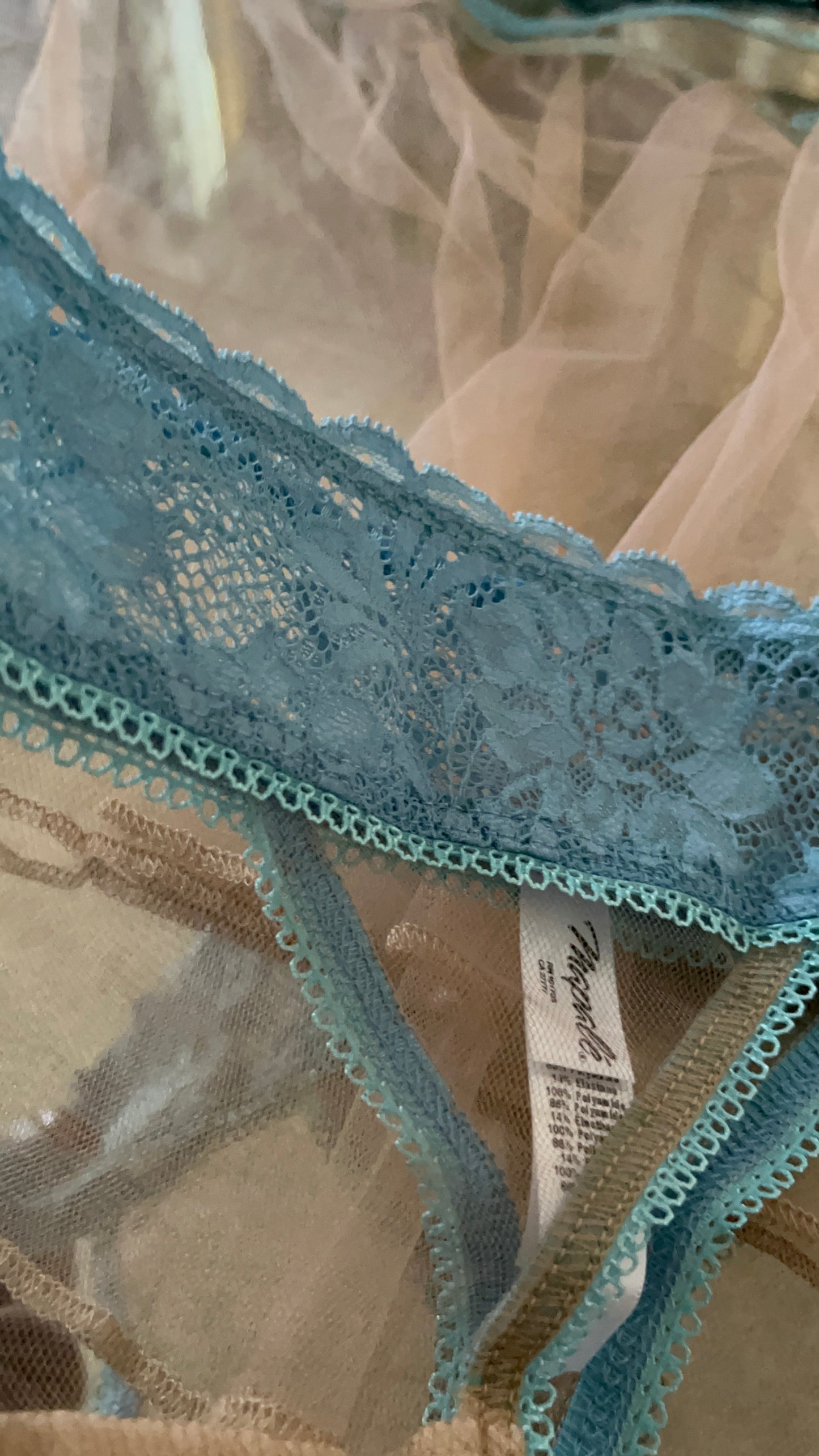 Dreamy Babydoll and Two Piece Set Light Blue/Nude