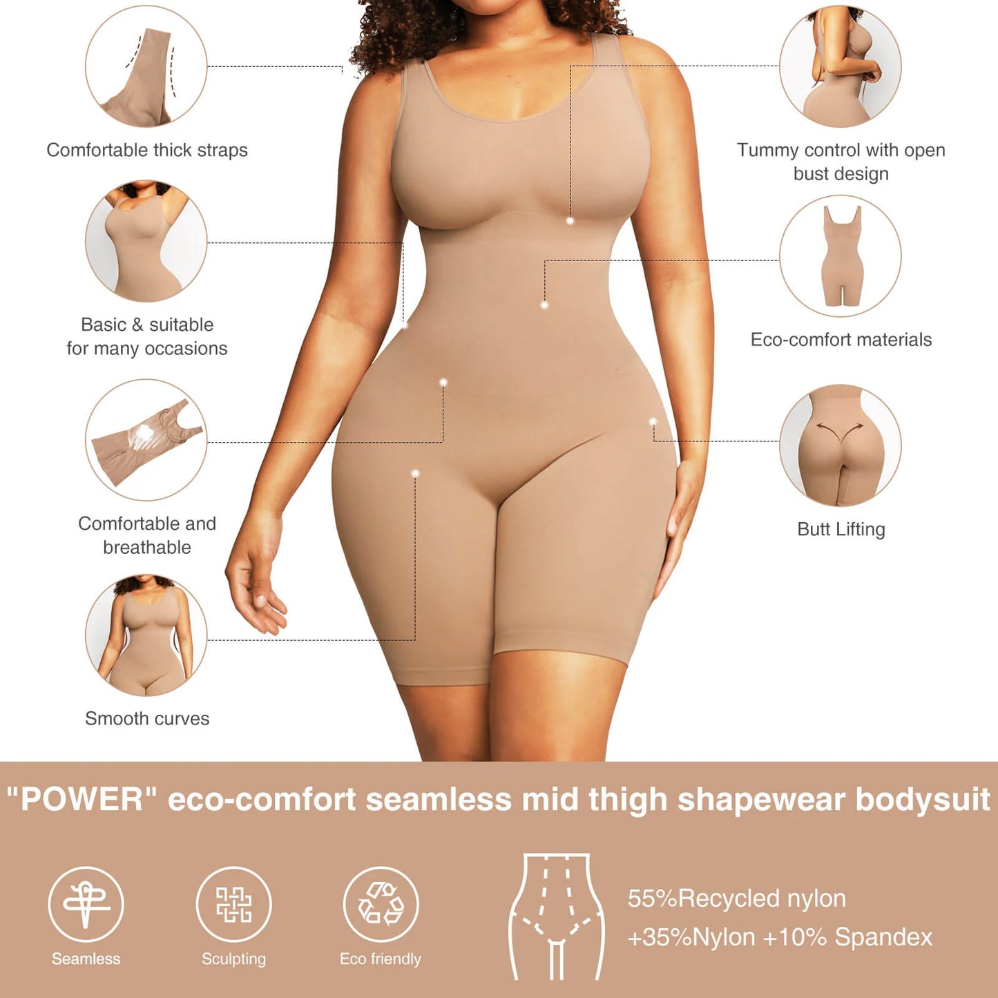 Seamless Light Compression Bodyshaper Shapewear