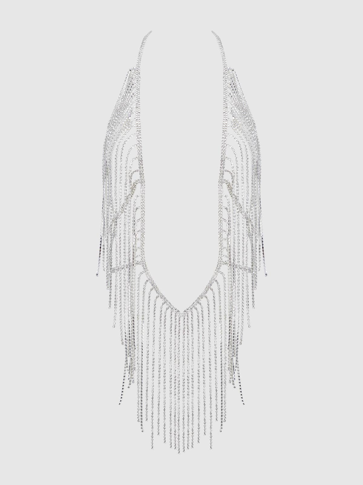 MOULIN ROUGE RHINESTONE PLUNGE & FRINGE TEDDY