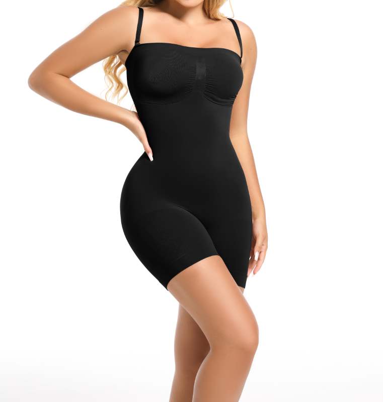 Seamless One Piece Body Shaper Mid Thigh with Tummy Control