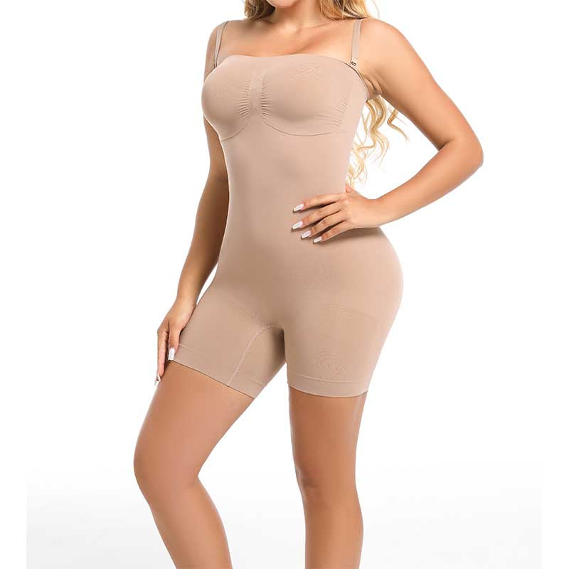 Seamless One Piece Body Shaper Mid Thigh with Tummy Control