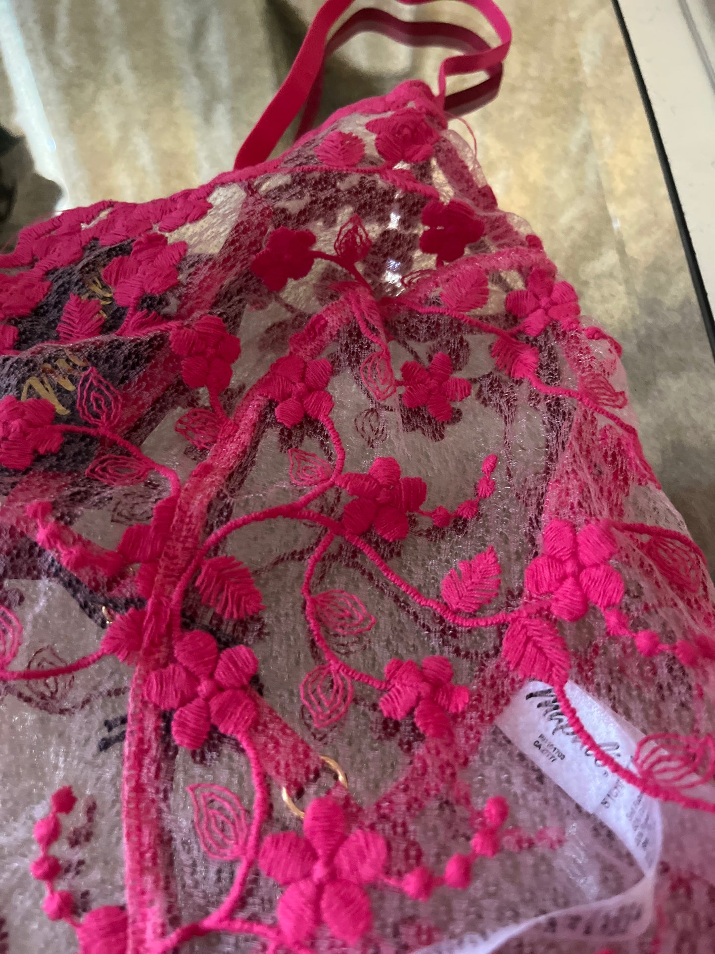 Cherry lace romper styled fabric