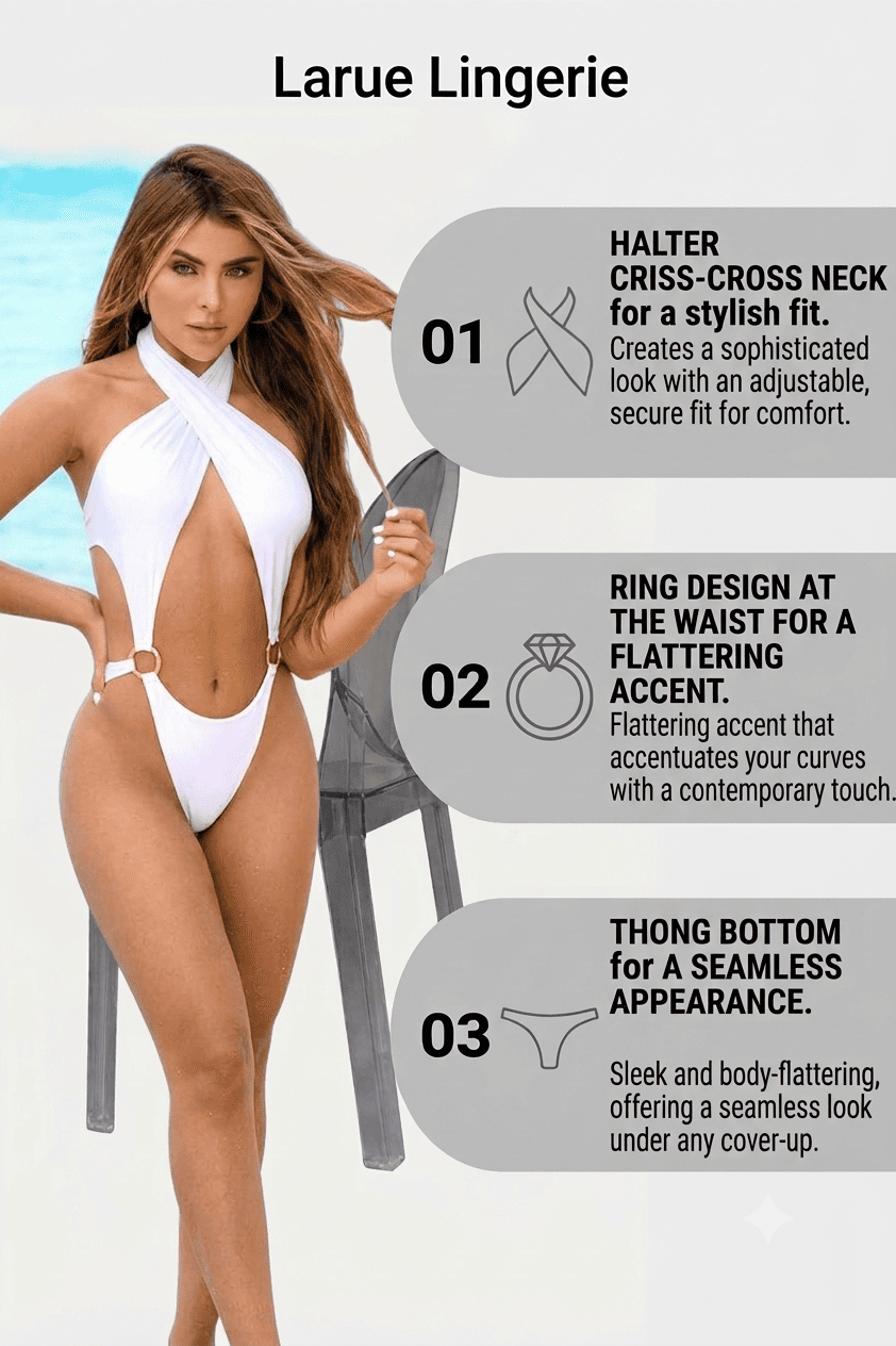 White Halter Monokini Swimsuit