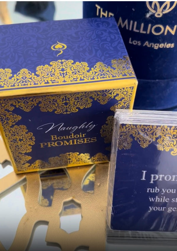 Naughty Boudoir Promises Cards - 30 Playful Challenges in Stylish Blue Box for Fun Date Night Experiences