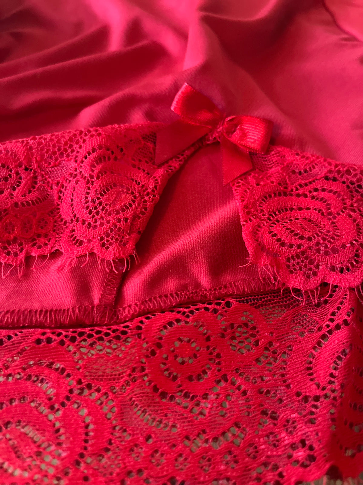 asymmetrical lace trim chemise